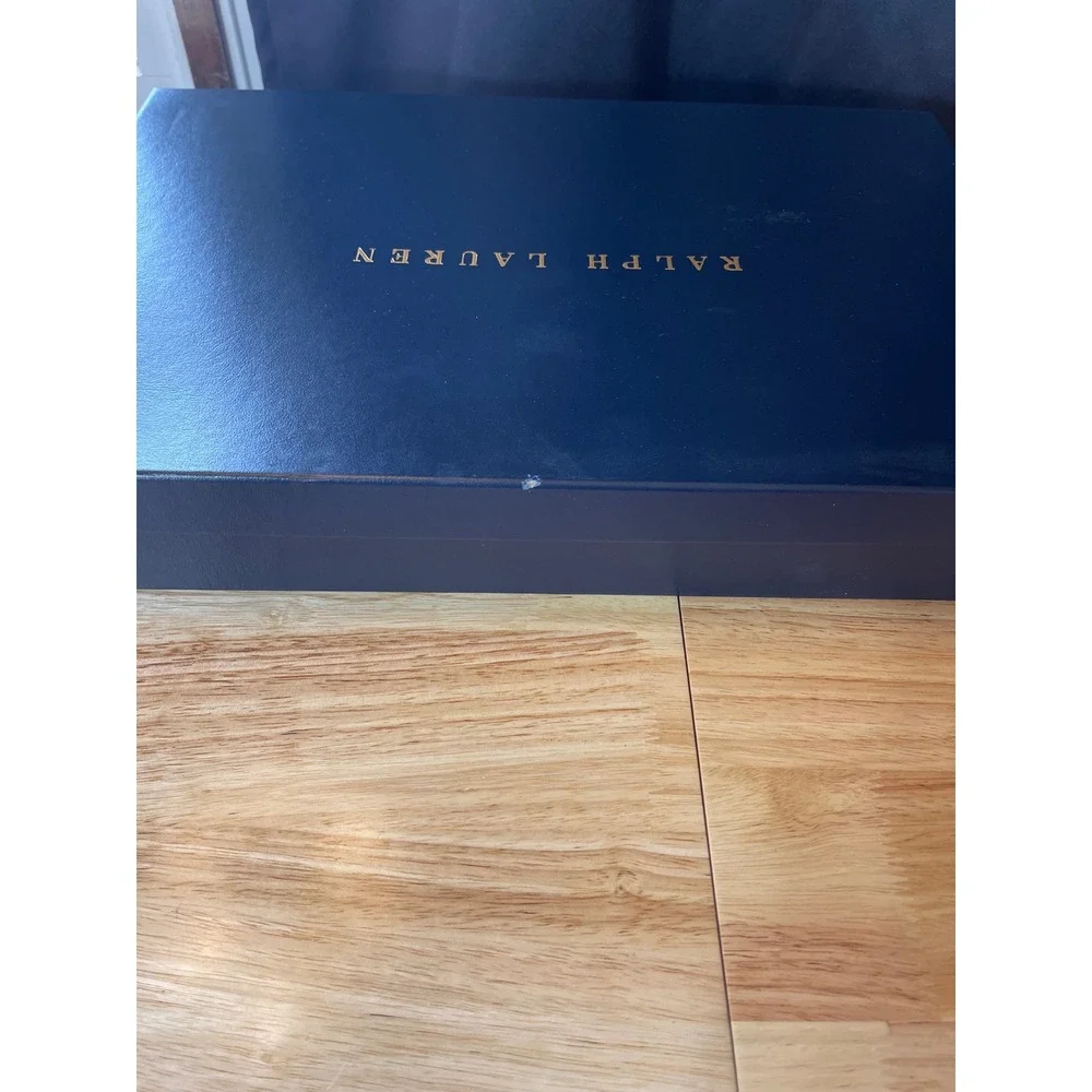 Ralph Lauren Navy Blue Gold‎ Foil Logo Large Gift Box Storage 17.5x11.5x3.25